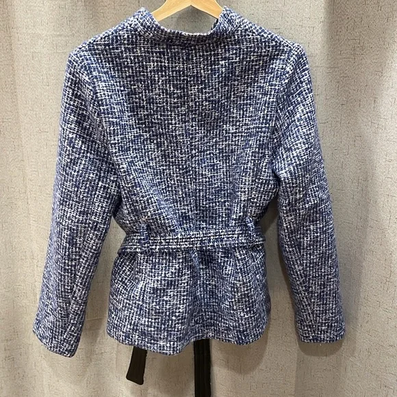 Banana Republic Blue and White Tweed Jacket Size 10 - Picture 11 of 16